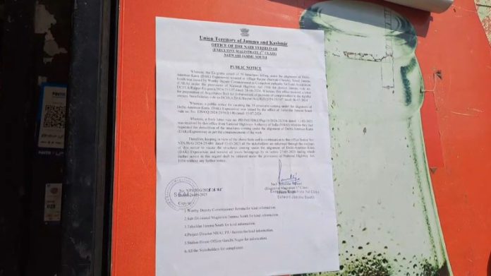 Again Notice issued for Jammu Nai basti shop